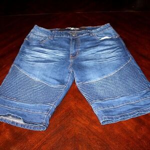 Xray Jeans Moto-Style Denim Shorts - Size 36 - Biker, Streetwear, Y2K